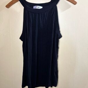 (3/$20) Asew 2x black ribbed high neck sleeveless tank top